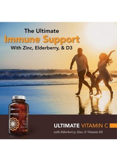 OmniBiotics Ultimate Vitamin C 2000 mg with Full Servings of Zinc, Elderberry, & Vitamin D3 - Advanced Immune Support & Antioxidant Supplement - 120 Vegan Tablets  - Image 4