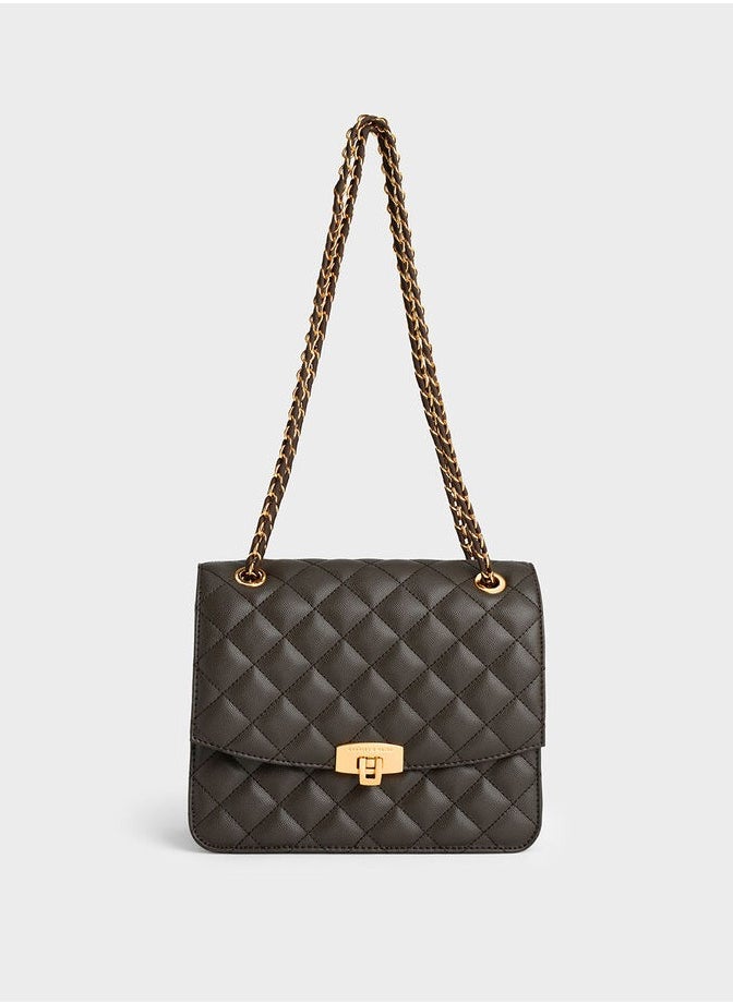 Charles & Keith Quilted Chain Strap Clutch  - Image 1