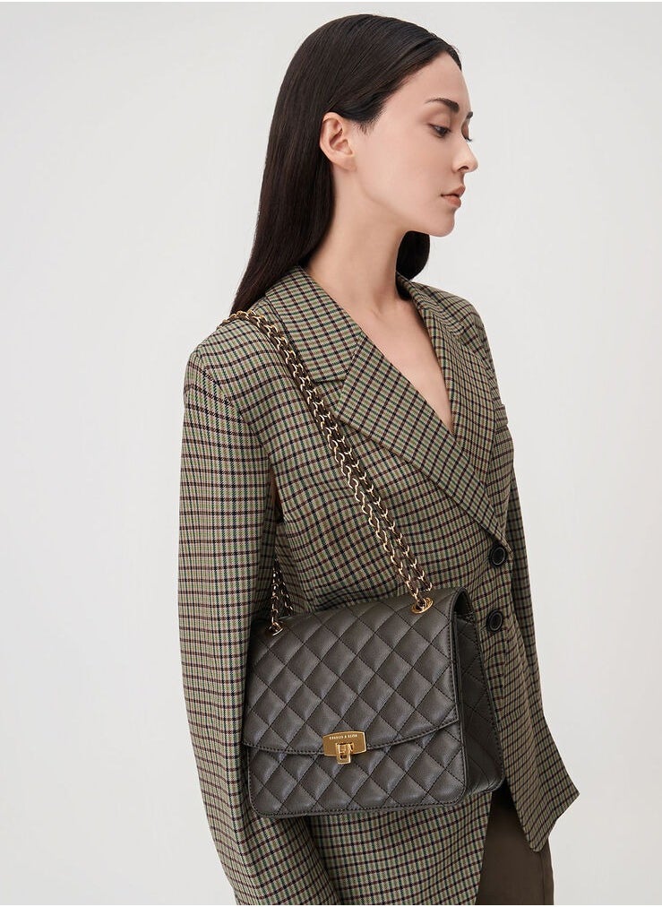 Charles & Keith Quilted Chain Strap Clutch  - Image 4