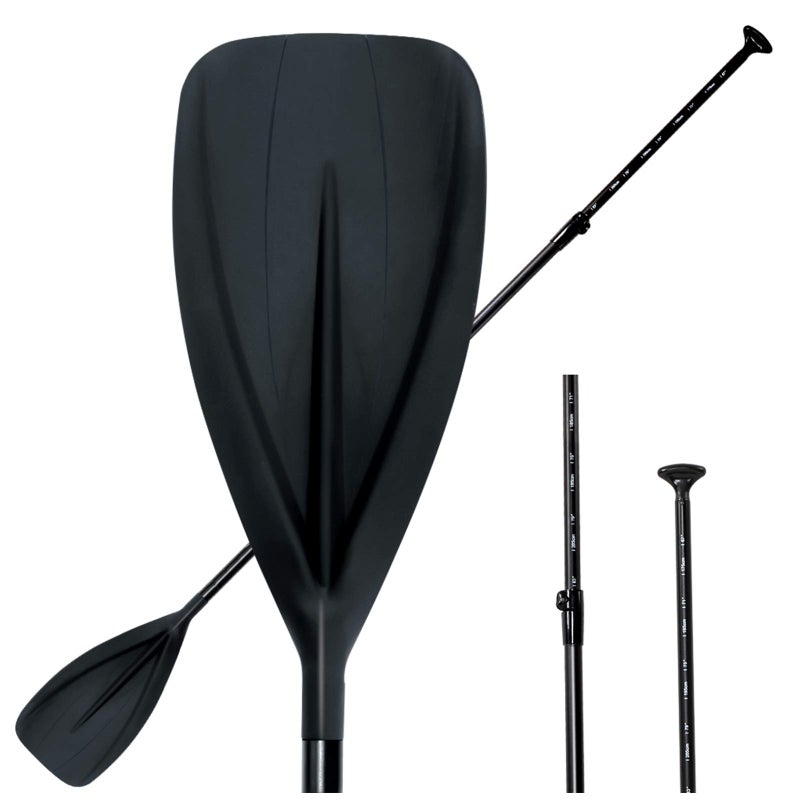 Karltion SUP Paddle - Adjustable 3 Pieces Stand-Up Board Paddles Floating Aluminum Alloy Shaft Easy Packable Travel SUP-Black - Image 1