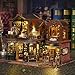 Shylamb DIY Book Nook Kit DIY Miniature Dolls House Kit with Furniture and LED Light 3D Puzzle Wooden Art Bookends Model Kits for Adults to Build Twilight Bookstore - Image 4
