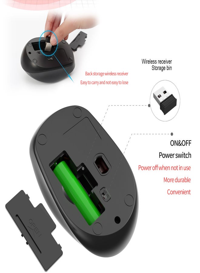 YWYT G839 2.4G Wireless Optical 1200/1600/2400 Adjustable DPI Ergonomic Gaming Office for PC/Laptop - Image 2
