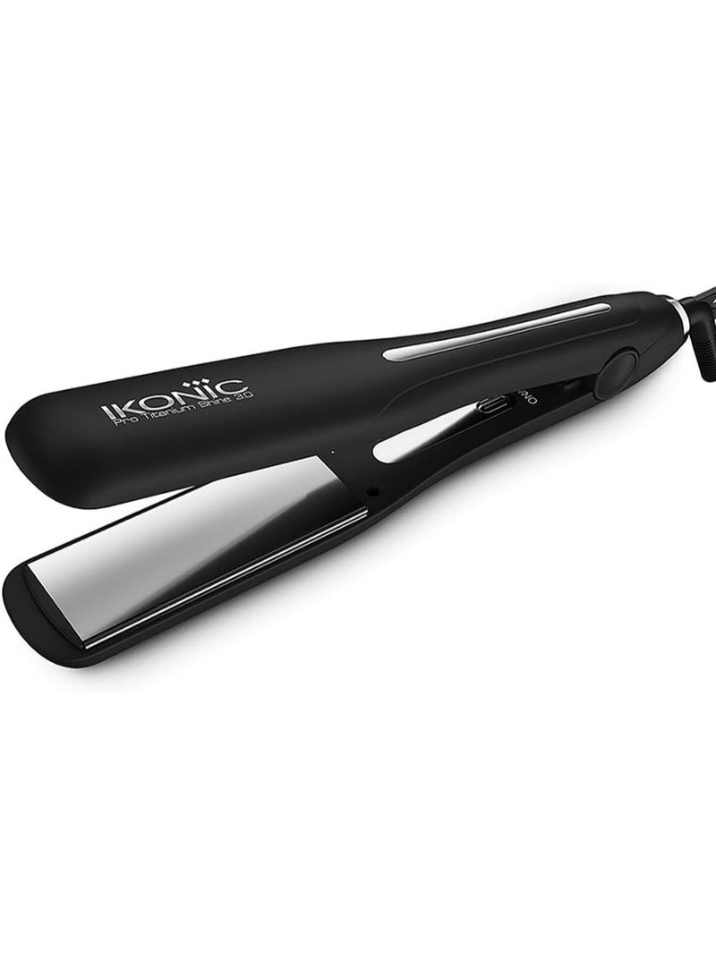 Ikonic Pro Titanium Shine 3.0 Hair Straightener, Dual Floating Titanium Plates, Black - Image 1