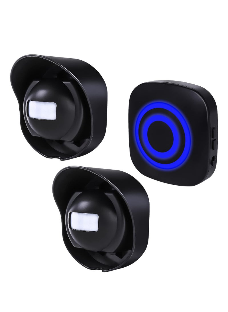 جهاز إنذار للمدخل، جهاز إنذار لاسلكي بمدى 328 قدمًا مقاوم للعوامل الجوية للكشف عن الحركة وتنبيه الأمان، لحماية الممتلكات الداخلية والخارجية (جهاز استقبال واحد واثنان من المستشعرات - 38 نغمة) - Image 1