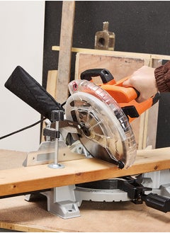 LAWAZIM Miter Saw -2000W, 5300RPM- Single Bevel Sliding Compound Miter Saw with 255mm Sharp Blade, Tilting Head, Adjustable Cutting Angle, Dust Bag, Blade Guards, and Clamping Plate - For Cutting Wood  - Image 4
