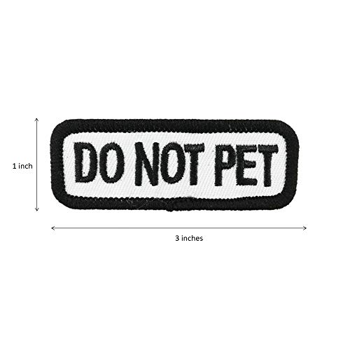Cute-Patch Do Not Pet Embroidered Iron on Sew on Patch Badge Dog Jacket DIY Applique - Image 2