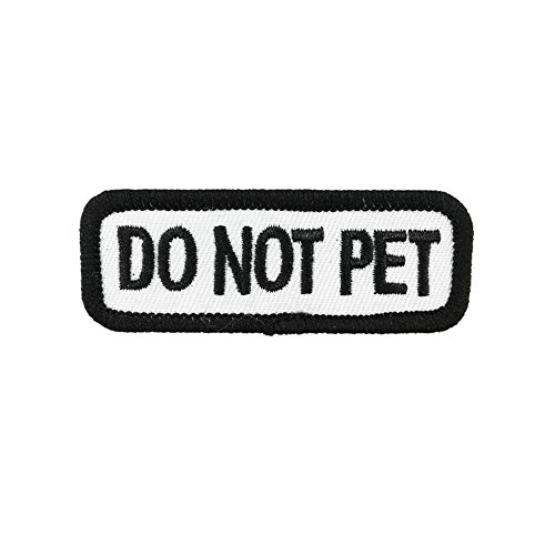 Cute-Patch Do Not Pet Embroidered Iron on Sew on Patch Badge Dog Jacket DIY Applique - Image 1