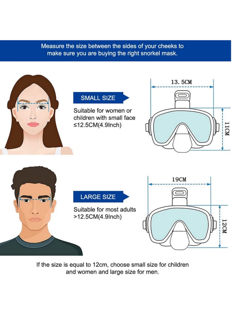 Generic Foldable Anti Fog Snorkel Mask Set with Full Dry Top System for Professional Snorkeling and Free Swimming Gear for Adults and Kids Diving Masks S/M Size  - Image 2