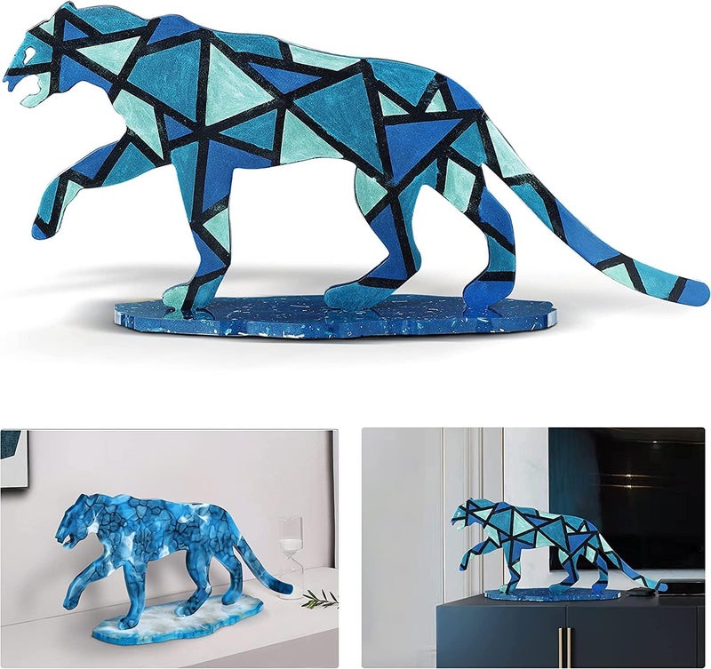 EnaMeena 1 Set Includes 2 Silicone molds Featuring a Leo Pard Shape with a Bottom Stand Perfect for epoxy Resin Casting to Create Unique Art That Sets You Apart from The Rest