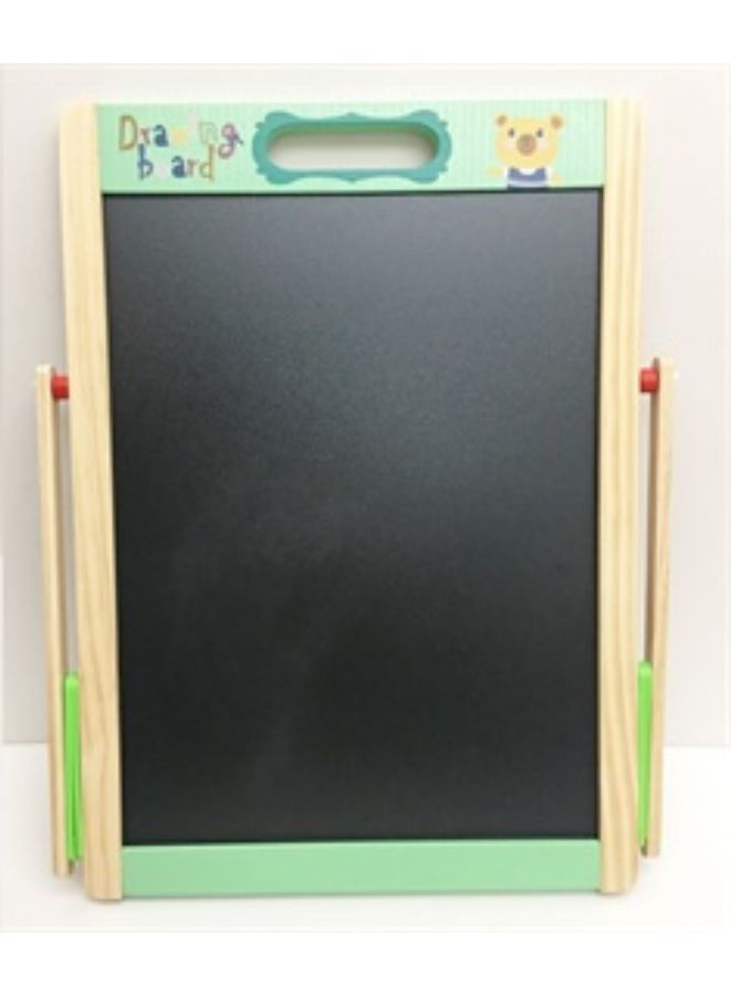 Wooden Portable Magnetic Writing Board Blackboard with Pen, Eraser, Magnetic Alphabets - Image 2