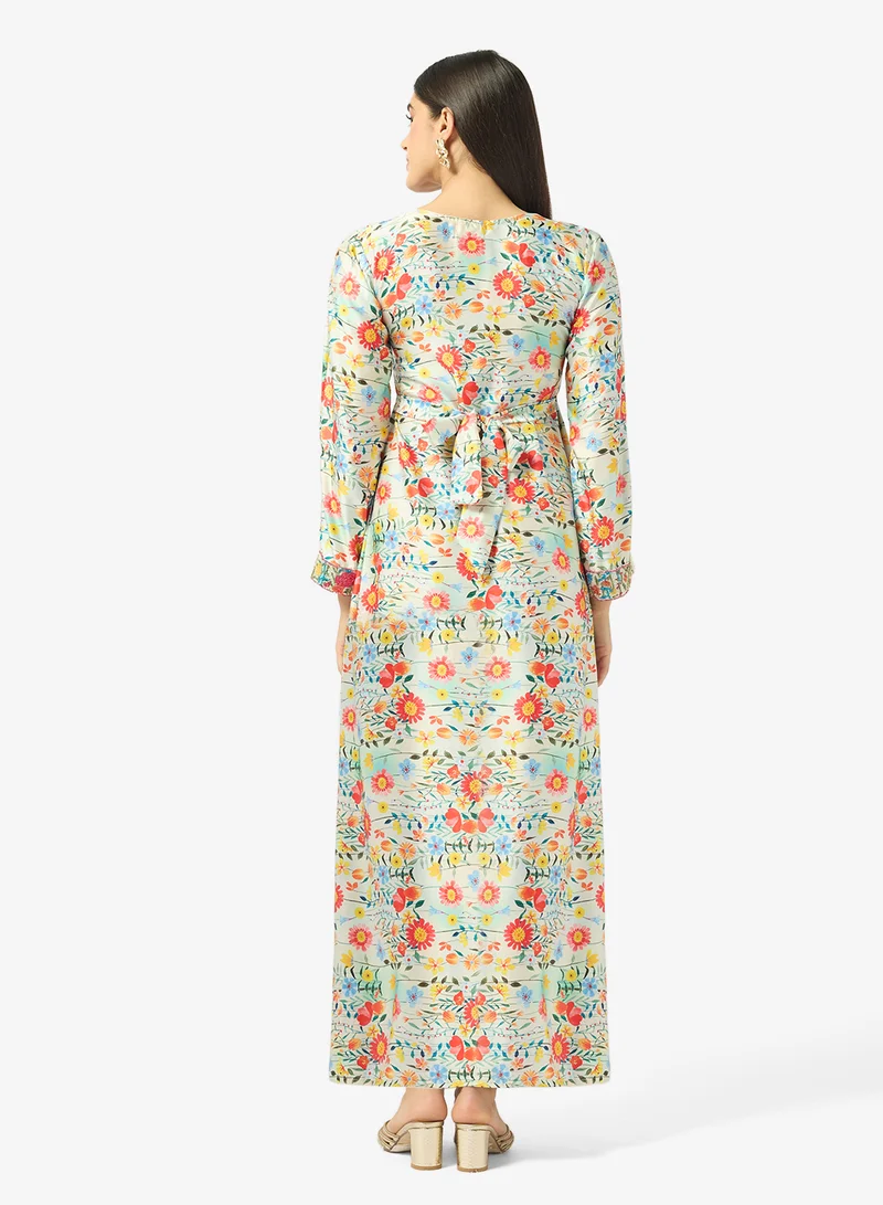 ارابيان كلوزيت Embellished Belted Jalabiya