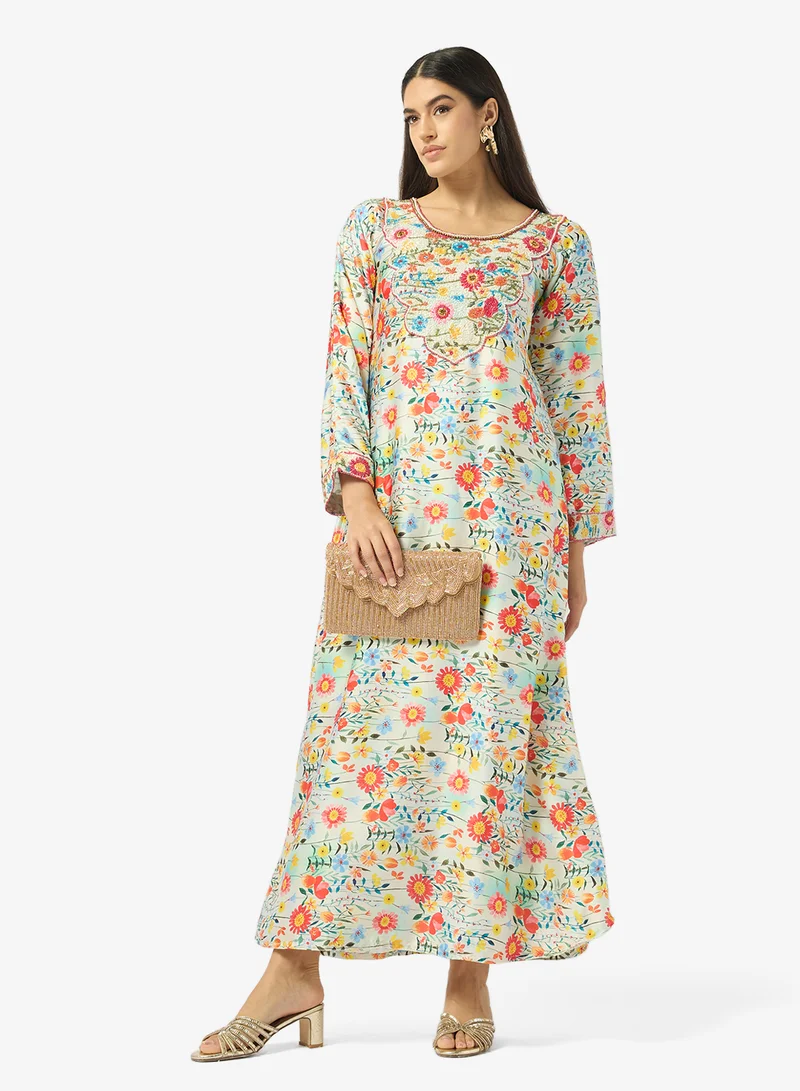 Arabian Closet  Embellished Belted Jalabiya for Women | Best Price UAE