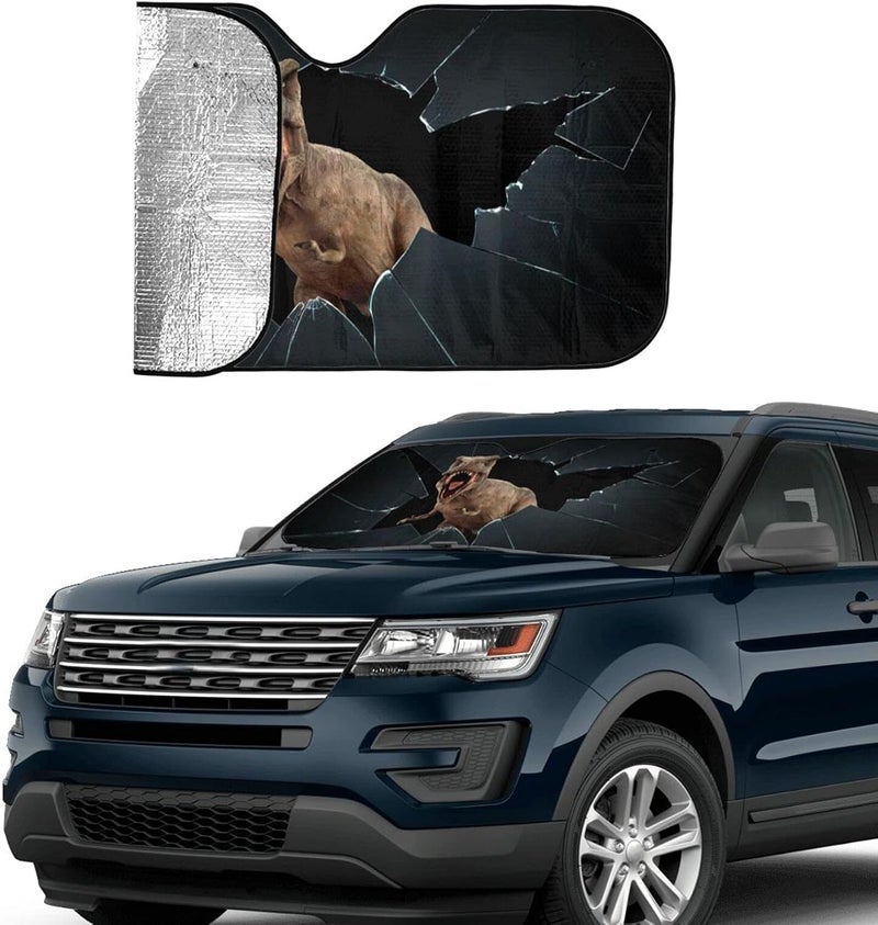 YOSA Angry Dinosaur Car Windshield Sun Shade - UV Protection for SUVs, Trucks, and Cars - Image 4