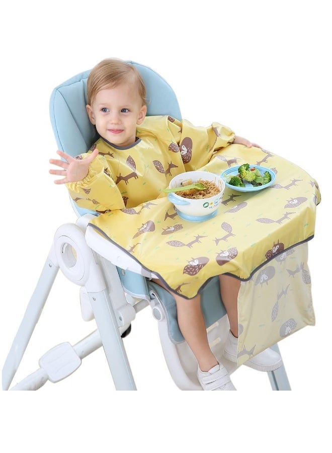 Baby Weaning Bibs, Waterproof Anti Dirty Feeding Bib for Babies Eating, High Chair Shirt Bib for Baby Weaning Supplies - Image 1