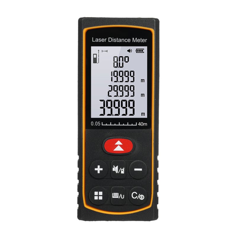 Digital Distance Meter: 40m Range ±2mm Accuracy - 4 Measurement Modes Electronic Angle Sensor for Home Renovation Outdoor Surveying - Image 1