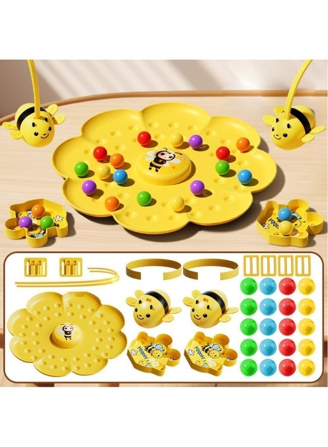 FIRST PRO Magnetic Bee Bean Picking Tabletop Fishing Game | Educational Focus Toy for Kids | Adjustable Headband | Indoor & Outdoor Family Game | Ages 3+ - Image 2