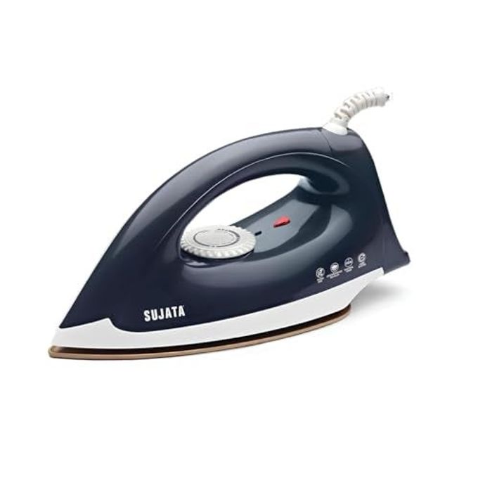 SUJATA Smooth Slide 1100 Watts , Stainless Steel Dry Iron | Overheat Protection Thermal Fuse | American Heritage Double Coat Non-stick | Designed for Tricky Areas - Image 1
