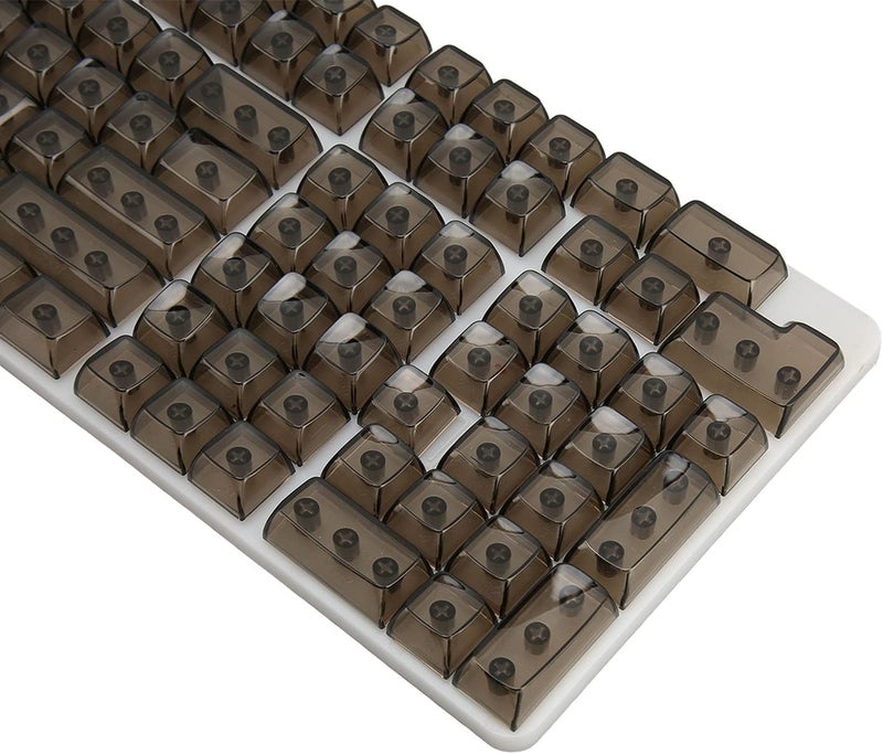 132 Keys High Transparent PC Keycap Set, CBSA Height Matte Ergonomic DIY Replacement Keycaps, Custom Gaming Keyboard Keycaps for 61/62/64/68/84/87/104/108 Keys Mechanical Keyboard (Black) - Image 3