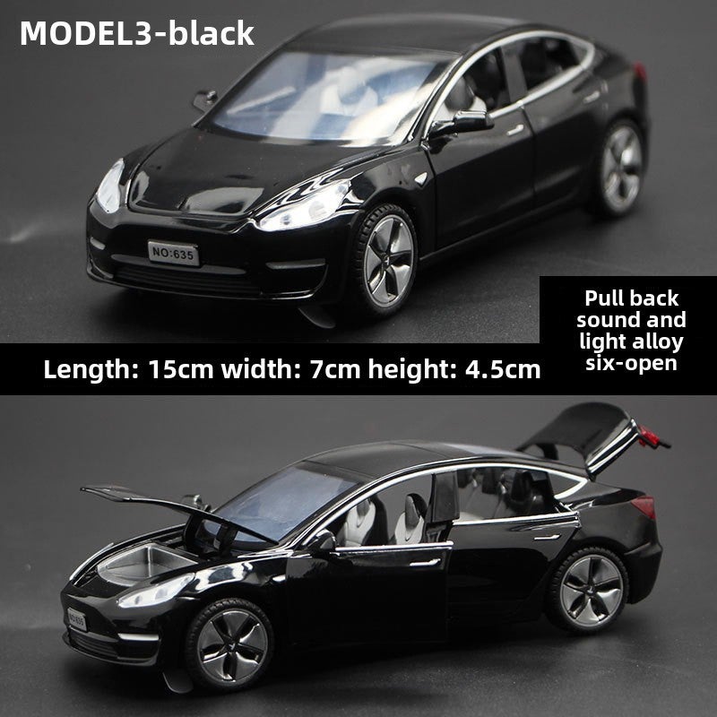 Loquat 1:32 Tesla Model 3 Alloy Car Model with Lights and Sound Black