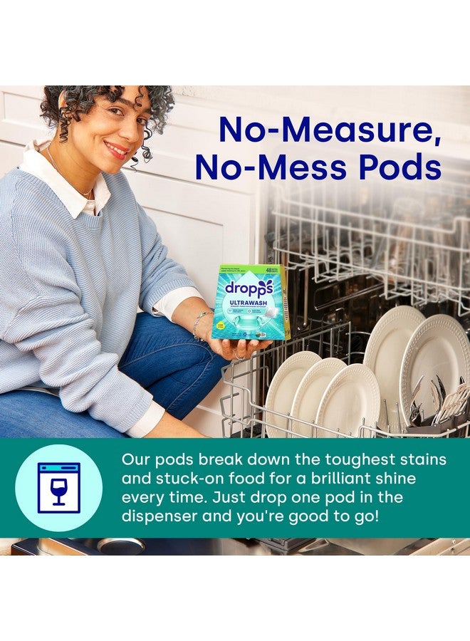 Dropps UltraWash Dishwasher Pods, Lemon Citrus (64 Count) - Biobased Power Deep Clean Dishwasher Detergent Tablets for Sparkling Shiny Dishes - No Rinse Aid or Pre-Wash Needed -Dishwashing Pods - Image 5