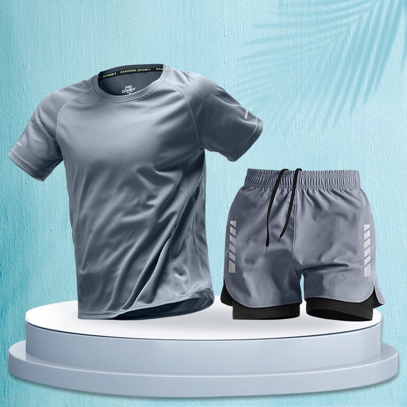 Marathon Professional Running Men's Sports Suit - Summer Quick-Drying Shorts &  Tee