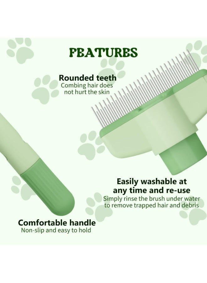 general Pet Hair Removal Comb, Flea Comb for Cats, Cat Brush for Short and Long Hair with Release Button, Grooming Supplies for Indoor Cats and Dogs - Image 3