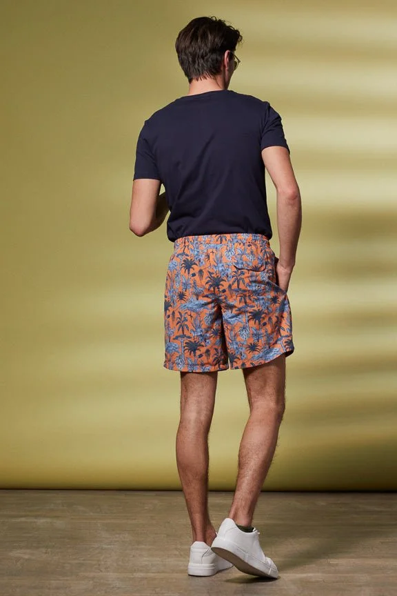 Vicomte A. Midas Orange Printed Swimshorts