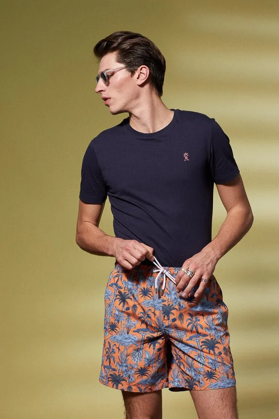 Vicomte A. Midas Orange Printed Swimshorts