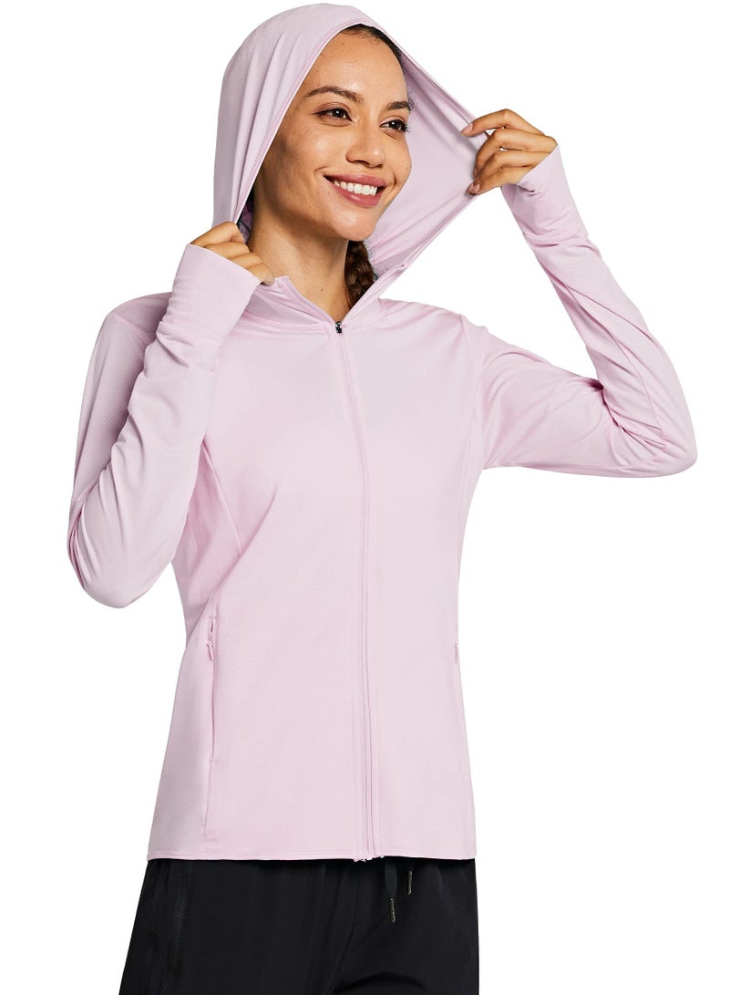 KASTWAVE Women UPF 50+ Long Sleeve UV Sun Protection Clothing Jacket Hiking Sun Shirt Zip Up Hoodie with Pockets - Image 1