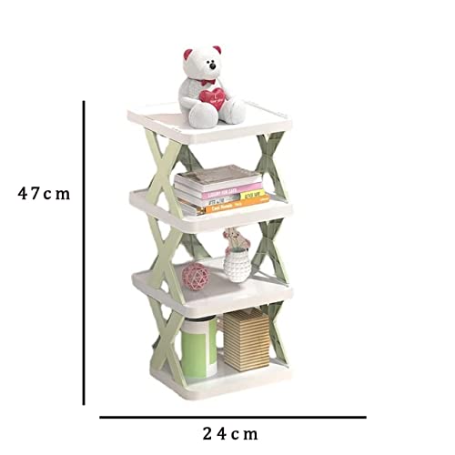 HEMIZA 5 Layer Plastic Shoe Rack for Home Stackable & Adjustable Shoe Organizer Shelf for Entryway, Bedroom & Corner Use Space-Saving Foldable Stand with Book & Shoe Storage Slots - Image 3