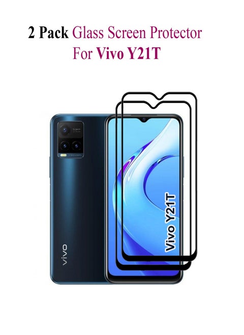 2 Pack Screen Protector For Vivo Y21T Black/Clear