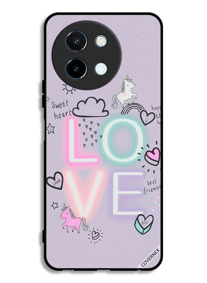 Covernex Vivo Y38 5G Protective Case Cover Sweet Heart Love Unicorn - Image 1