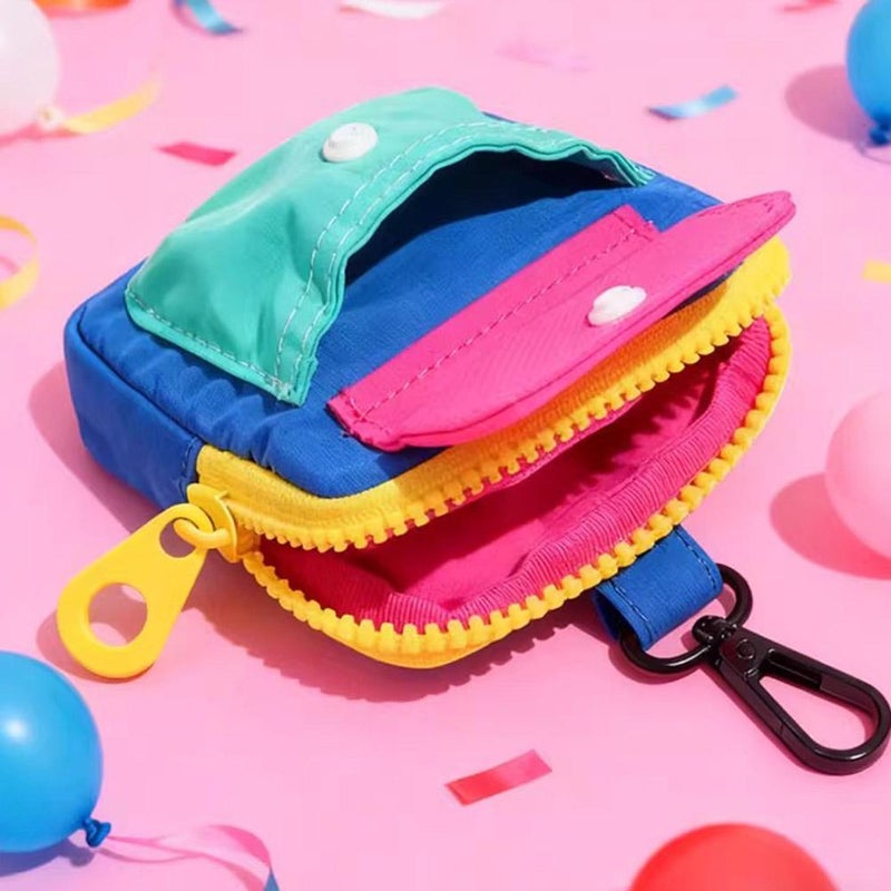 Coin Purse Dopamine Storage Bag Niche Coin Purse Portable Mini Cute Color Block Fashion Zipper Earphone Bag - Image 5