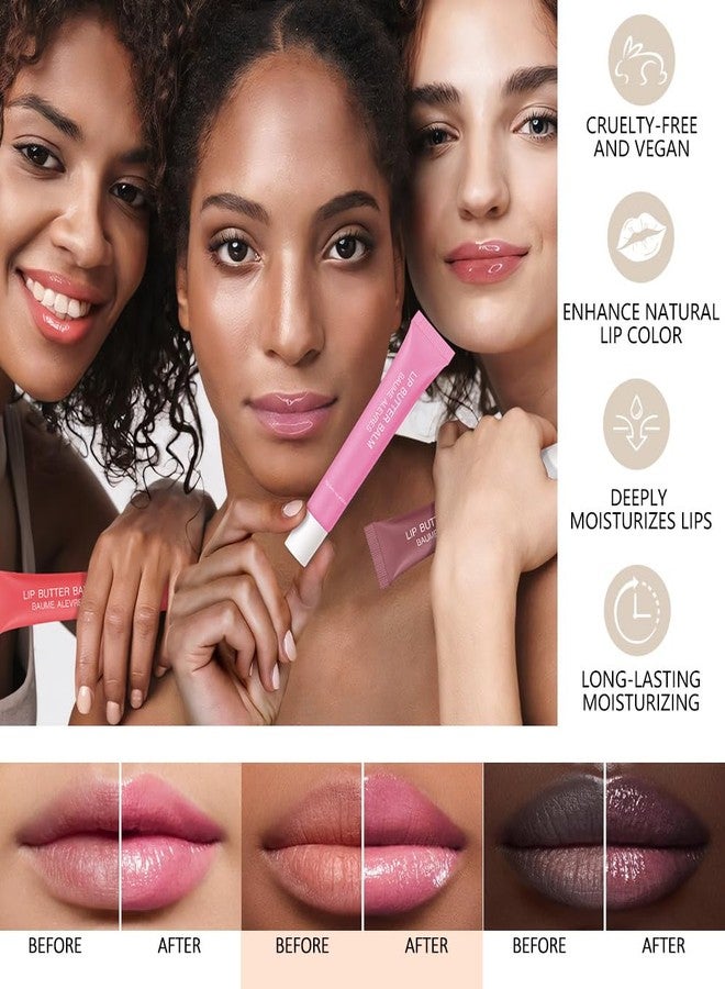 HHLTOH 4 PCS Butter Lip Balm – Ultra-Hydrating Lip Care with Shea Butter & Olive Oil, Soothes Dry Lips with Natural Tint & Gloss Effect, Lip Plumper Moisture & Light Lip Stain Finish Set 03 - Image 4
