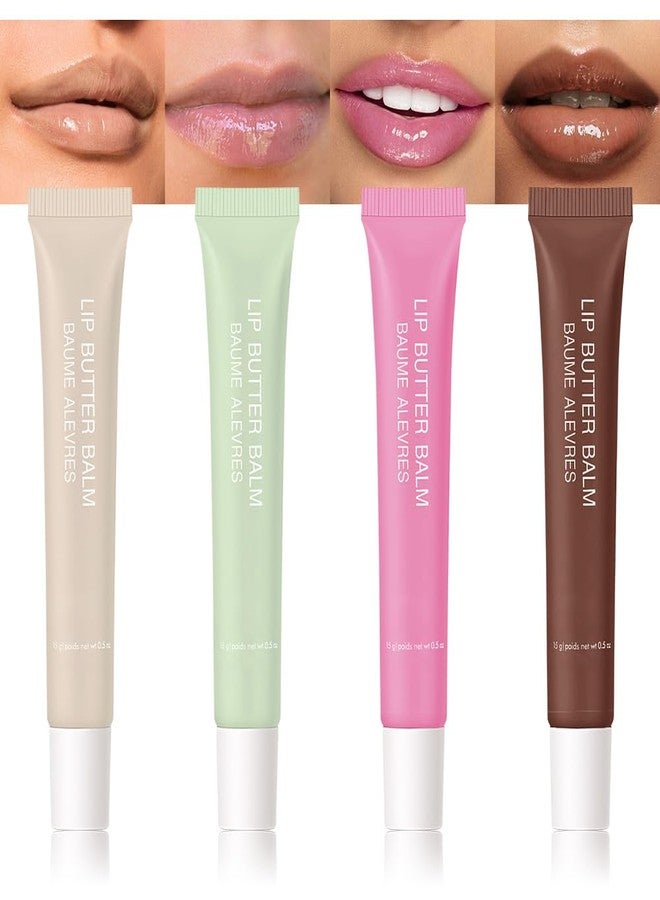 HHLTOH 4 PCS Butter Lip Balm – Ultra-Hydrating Lip Care with Shea Butter & Olive Oil, Soothes Dry Lips with Natural Tint & Gloss Effect, Lip Plumper Moisture & Light Lip Stain Finish Set 03 - Image 1