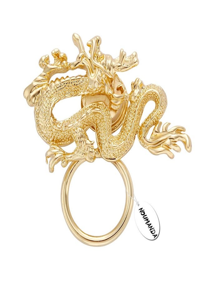 NOUMANDA Shiny Golden Chinese Dragon Magnetic Eyeglass Holder,Reading Glasses Holder (Gold) - Image 1
