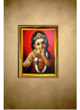 Murugan Karthikeya Photo Frame - Small Size (7x5 inch) for Home, Pooja, Tabletops - LINGA ENTERPRISE