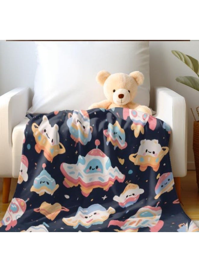 عام بطانية رقيقة من الفانيلا الكرتونية للأطفال والرضع (دافئة ومريحة، ومناسبة للنوم والألعاب) 70 سم * 100 سم - Image 1