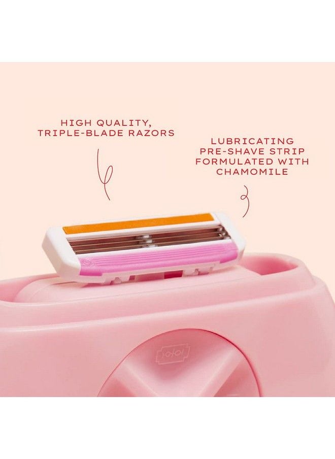 ALLEYOOP Portable Travel Razors For Women Perfect For Touch Ups Onthego Includes Refillable Blades Moisturizing?Bar & Water Spray Bottle Safe For All/Sensitive Skin Types (Dusty Pink)  - Image 5