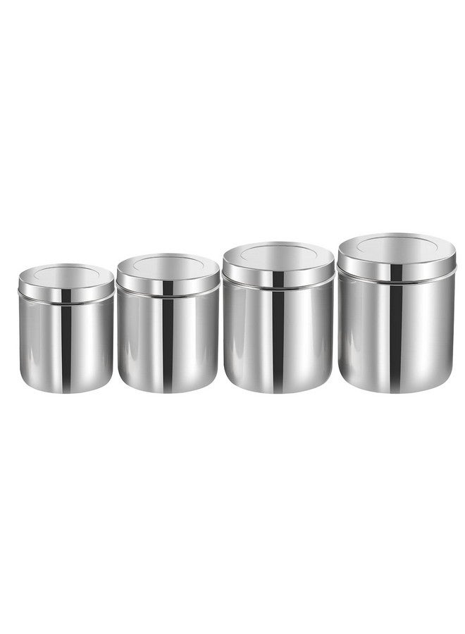 VINOD Vinod Kraft Stainless Steel Ubha Dabba Canister Set of 5 (1.2L, 1.6L, 2.1L, 2.3L, 3.3L) | Airtight Kitchen Storage Containers | Food-Grade Steel with 2-Year Warranty - Silver - Image 1