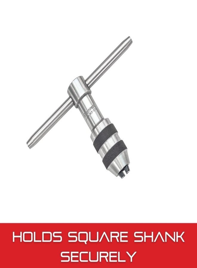 Starrett T-Handle Tap Wrench - Ideal for Holding Taps, Drills, Reamers and Small Tools - 1/4-1/2" Capacity Tap Size, 3-1/2" Body Length, 3/16-5/16" Square Shank - 93C - Image 4