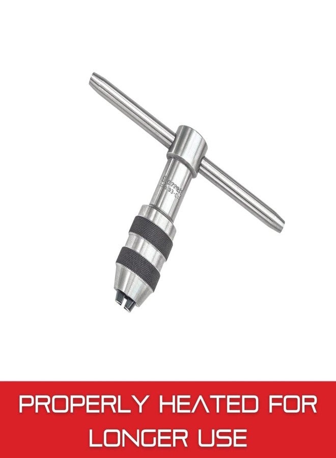 Starrett T-Handle Tap Wrench - Ideal for Holding Taps, Drills, Reamers and Small Tools - 1/4-1/2" Capacity Tap Size, 3-1/2" Body Length, 3/16-5/16" Square Shank - 93C - Image 3
