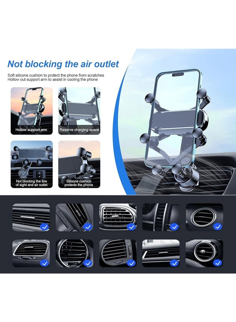 Mobile Holder For Car, Gravity Car Mobile Holders for Mobile Phone,Car Mounts For Mobiles Car Air Vent Clip Phone Mount Holder Universal Shockproof Clip Smartphone Stand - Image 5