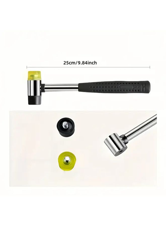 Rubber Grip Double Head Hammer 25mm Soft Vibration for DIY Home Woodworking Floor - Image 2