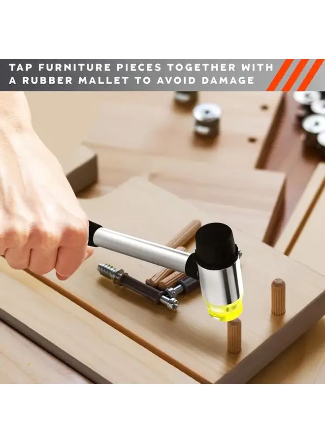 Rubber Grip Double Head Hammer 25mm Soft Vibration for DIY Home Woodworking Floor - Image 1