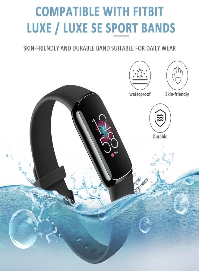 مجموعة من 3 أساور Fitbit Luxe - سوار معصم بديل من السيليكون الناعم للنساء والرجال، متوافق مع جهاز تتبع اللياقة البدنية Luxe/Special Edition، صغير، أسود + أبيض + رمادي - Image 3