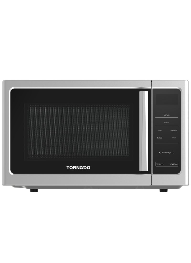 TORNADO - Tornado 25 Liters Digital Microwave Oven Solo with 10 Power Levels, 850W, Touch Control panel, Child-Safety-Lock, Defrost Function, 8 Auto cooking function, Silver, TWDS-25-S-E - Image 1