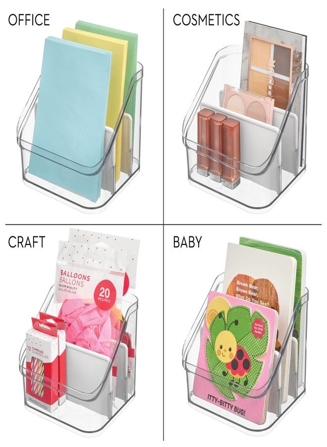 إنترديزاين منظم مخزن الطعام iDesign بثلاثة أقسام لتخزين أدوات المطبخ - طقم من قطعتين - شفاف/أبيض مطفي - Image 4