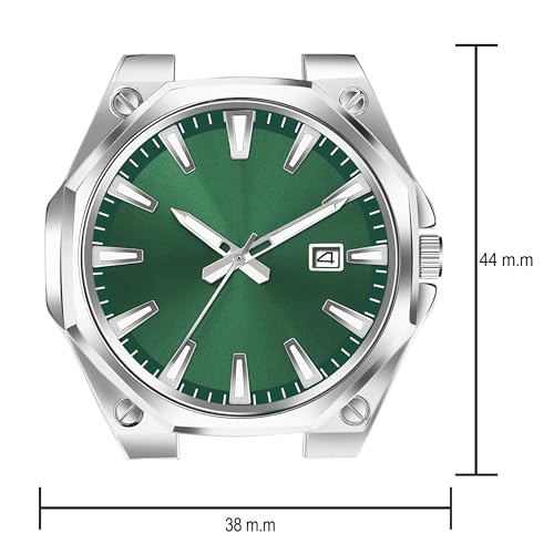 Acnos Day & Date Analog Watch for Men & Boys Soft Stainless Steel Strap Round Green Dial - Image 4