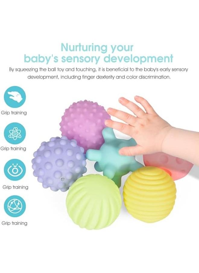 Generic Patpat balls for kids squeeze ball toys 18+ months for toddlers 1-3, bath toy squeak ball toy sensory baby toy for kids, sensory ball for babies, soft vinyl ball toy with gift box (6 pack)  - Image 5